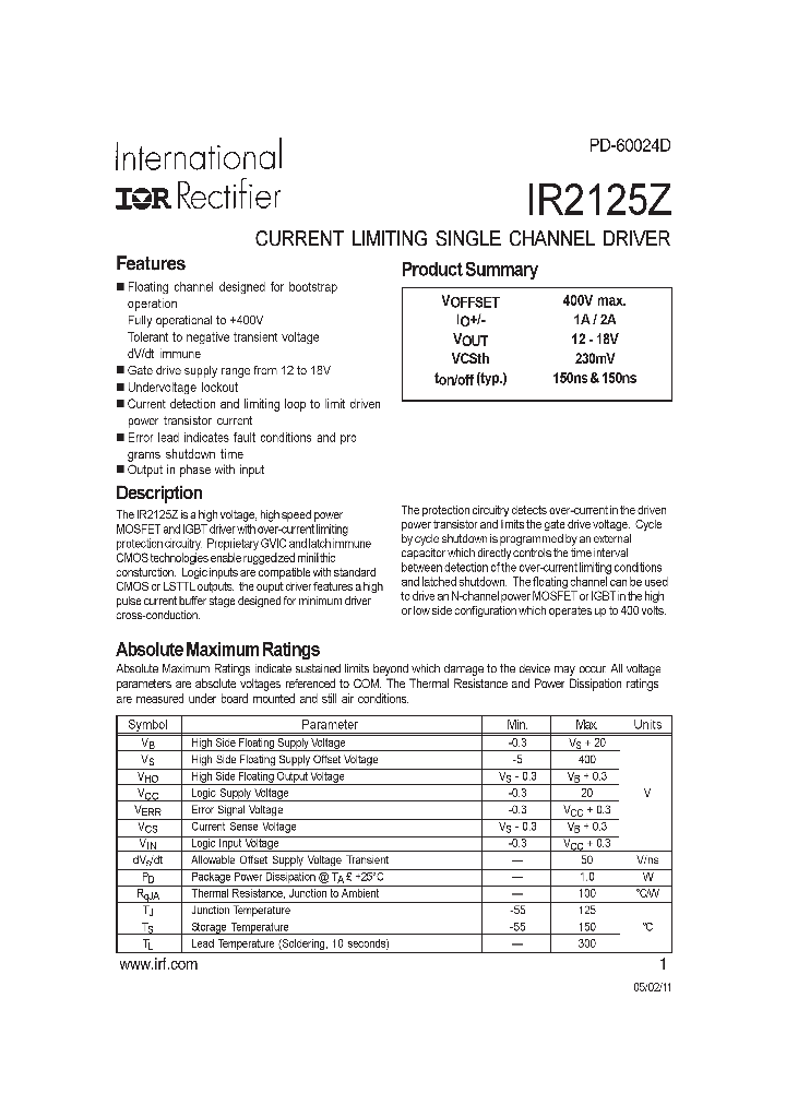 IR2125Z-15_8318781.PDF Datasheet