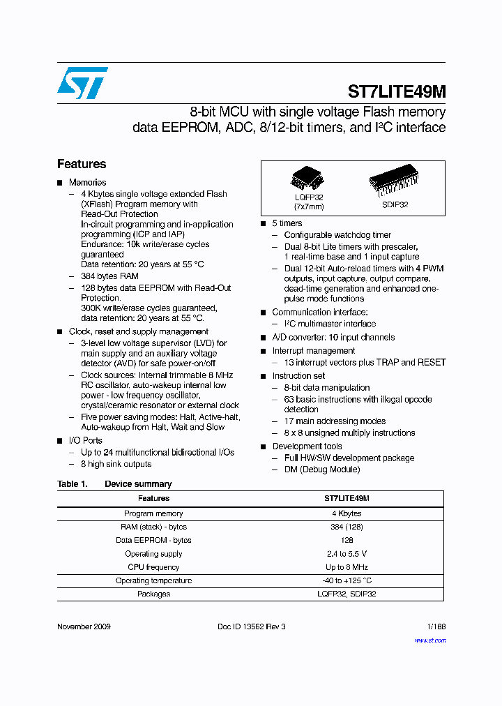 ST7FLI49MK1T6_8320978.PDF Datasheet