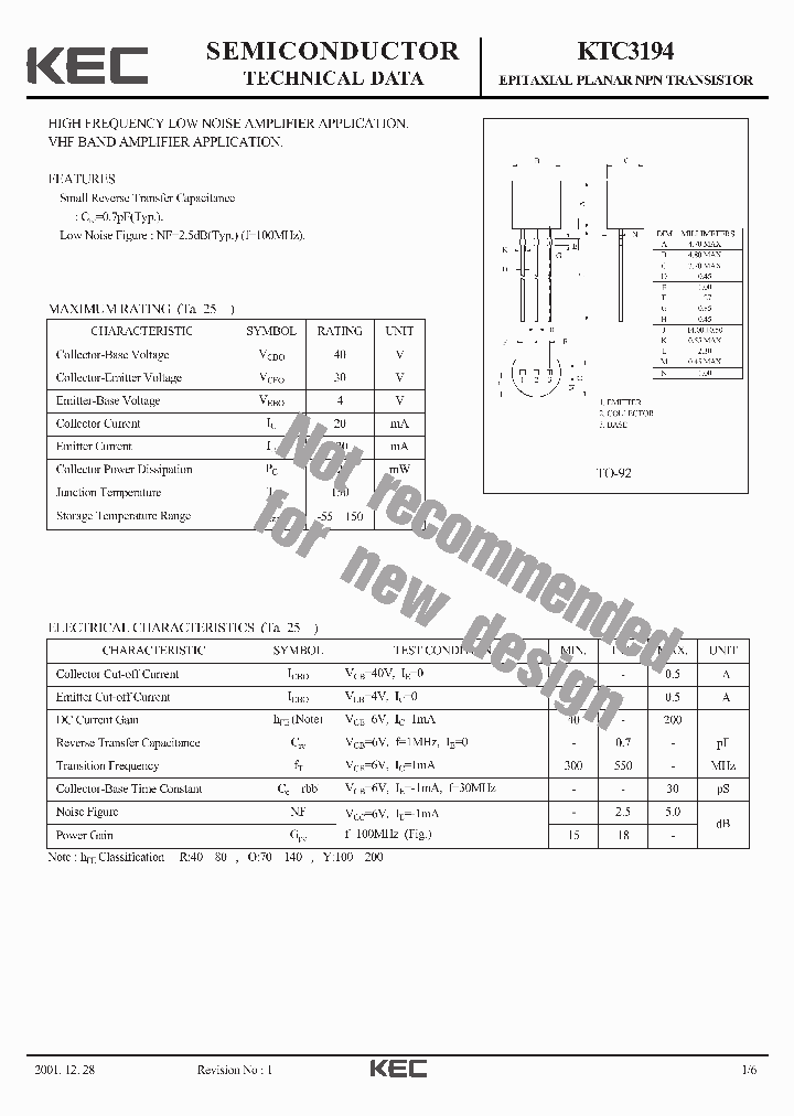 KTC3194-15_8327480.PDF Datasheet