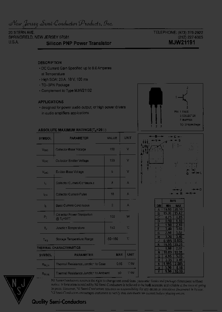 MJW21191_8329130.PDF Datasheet