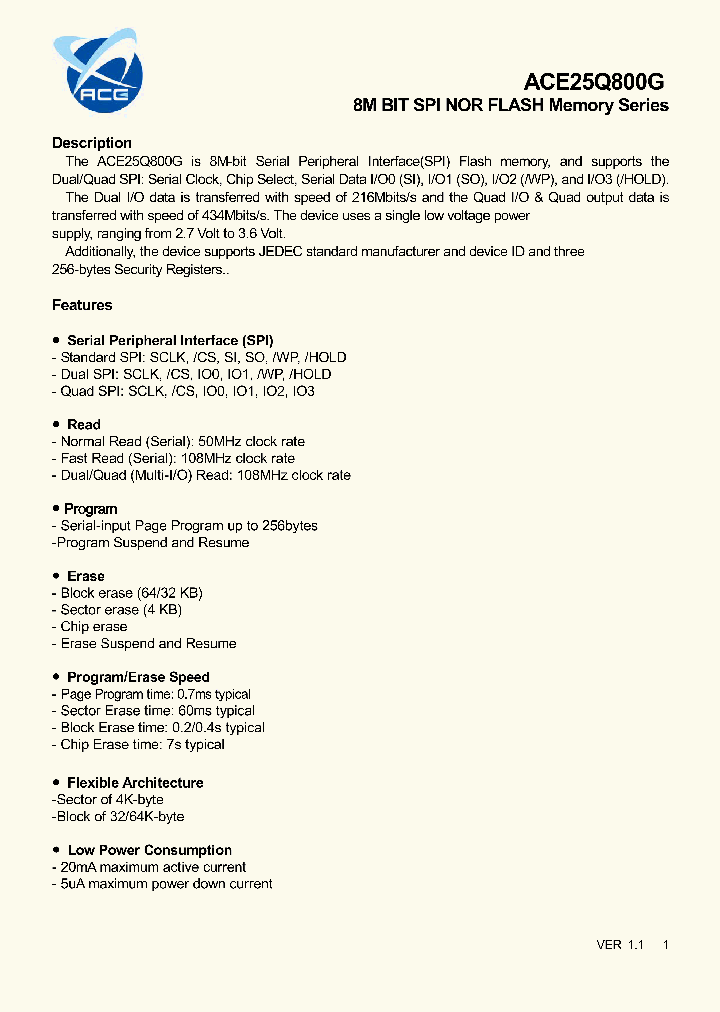 ACE25Q800G_8332599.PDF Datasheet