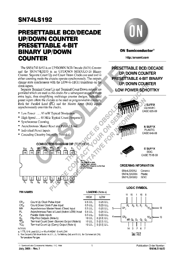 SN74LS192_8333183.PDF Datasheet