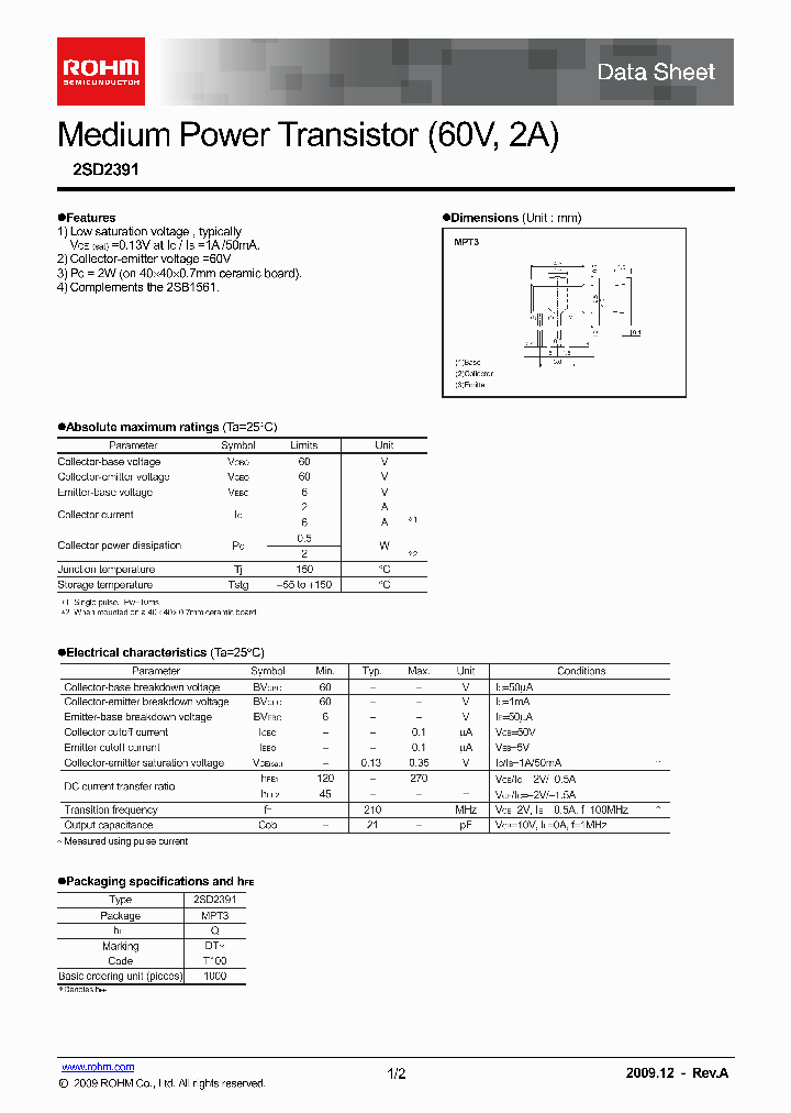 2SD2391T100Q_8333209.PDF Datasheet