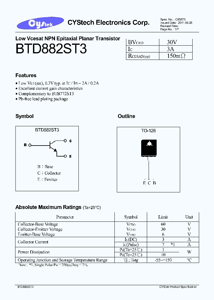 BTD882ST3_8342842.PDF Datasheet