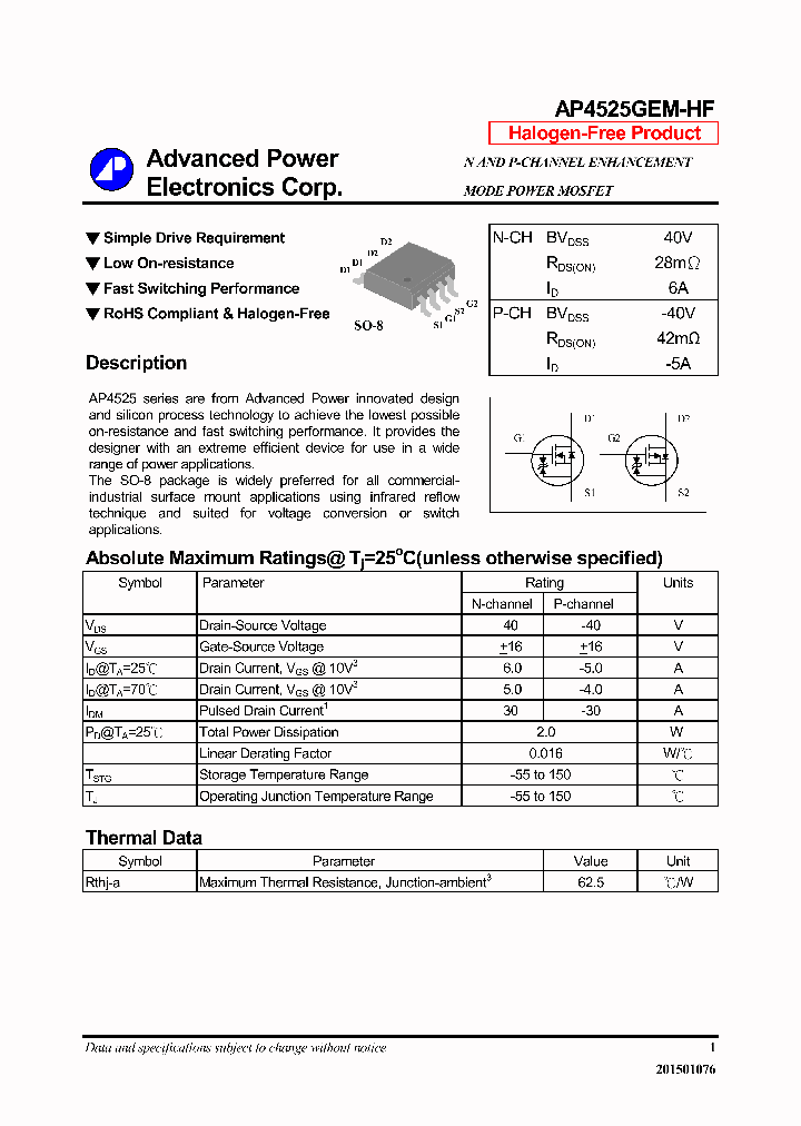 AP4525GEM-HF-16_8352899.PDF Datasheet