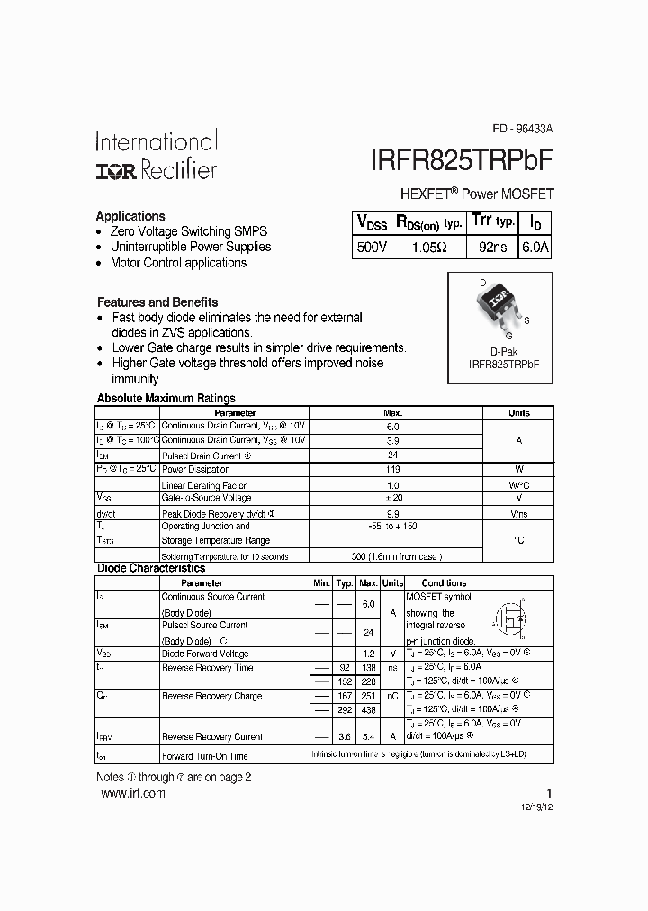 IRFR825PBF-15_8355802.PDF Datasheet