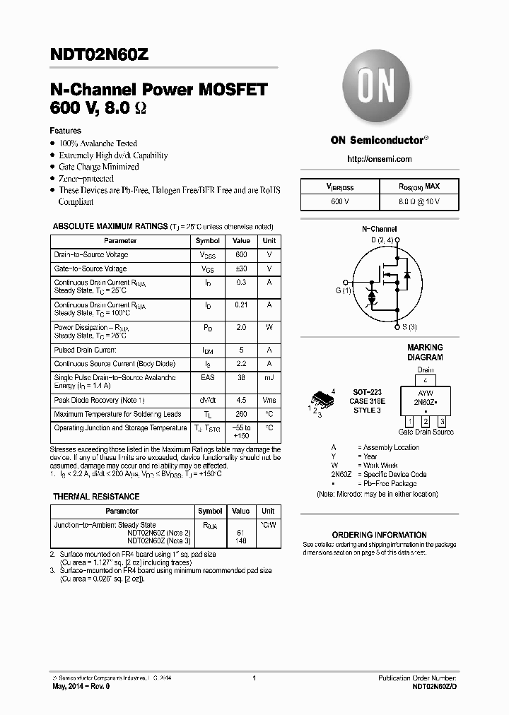 NDT02N60Z_8356035.PDF Datasheet