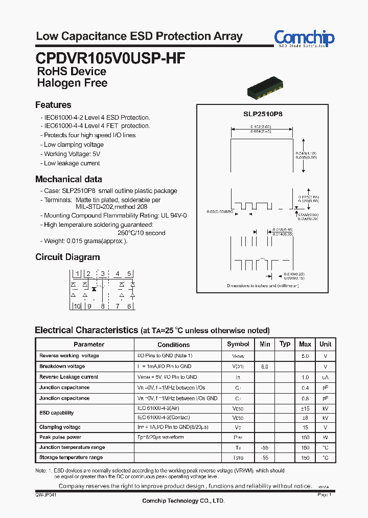 CPDVR105V0USP-HF_8365528.PDF Datasheet