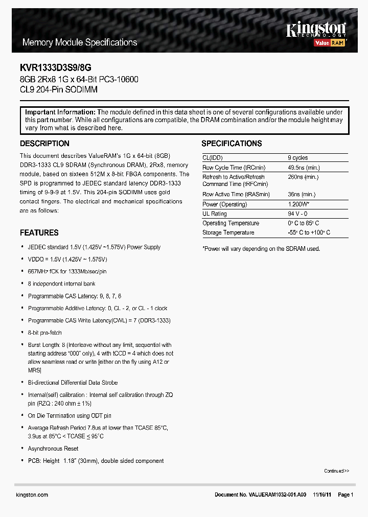 KVR1333D3S9-8G_8366339.PDF Datasheet