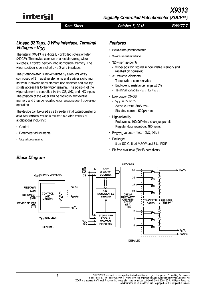 X9313WSIZ_8368300.PDF Datasheet