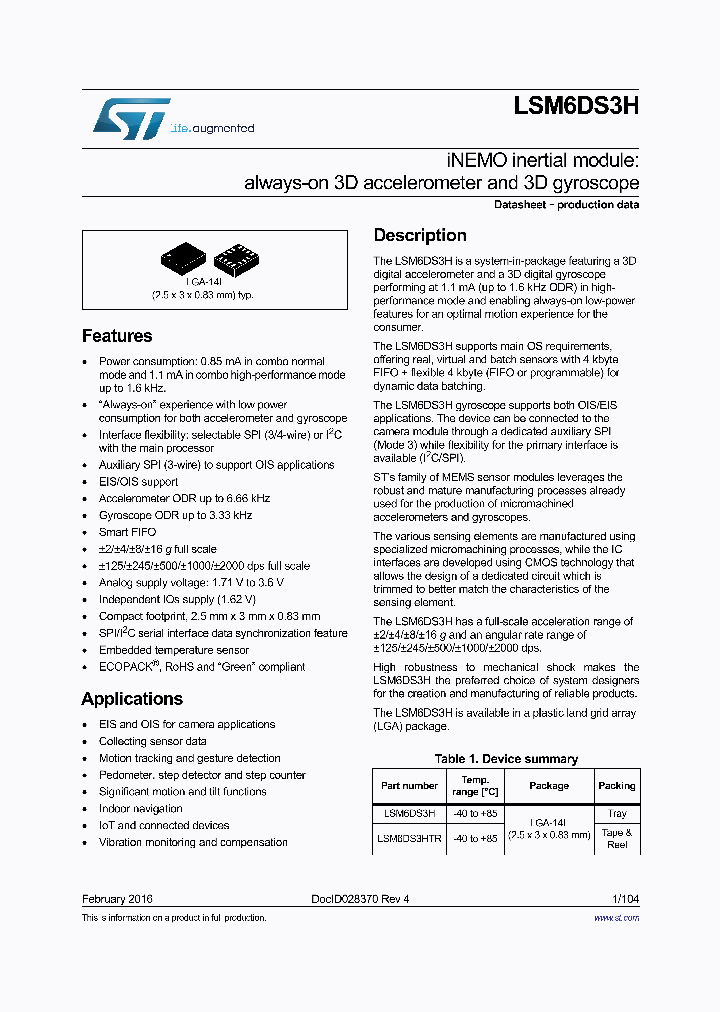 LSM6DS3HTR_8377296.PDF Datasheet