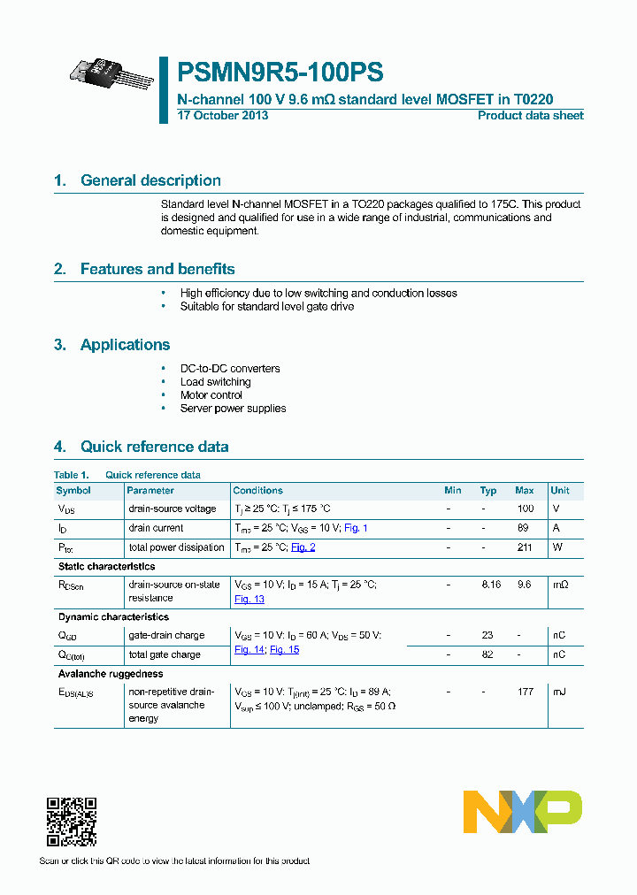 PSMN9R5-100PS_8381911.PDF Datasheet