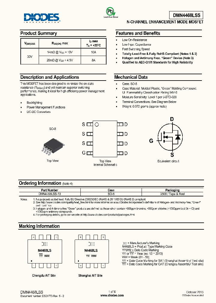 DMN4468LSS-15_8382457.PDF Datasheet