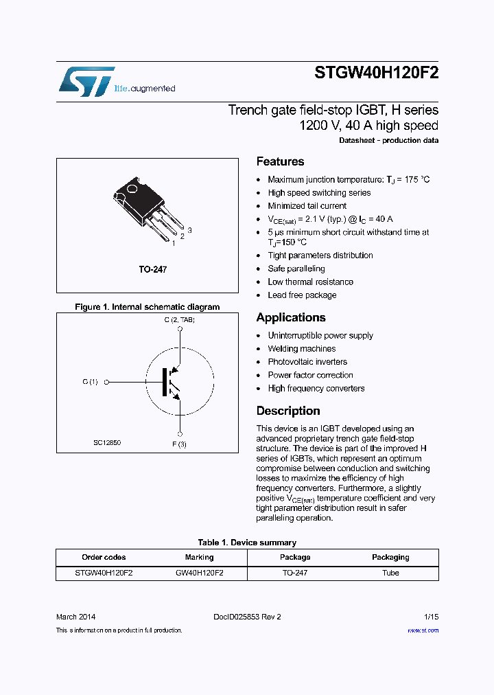 STGW40H120F2_8383884.PDF Datasheet