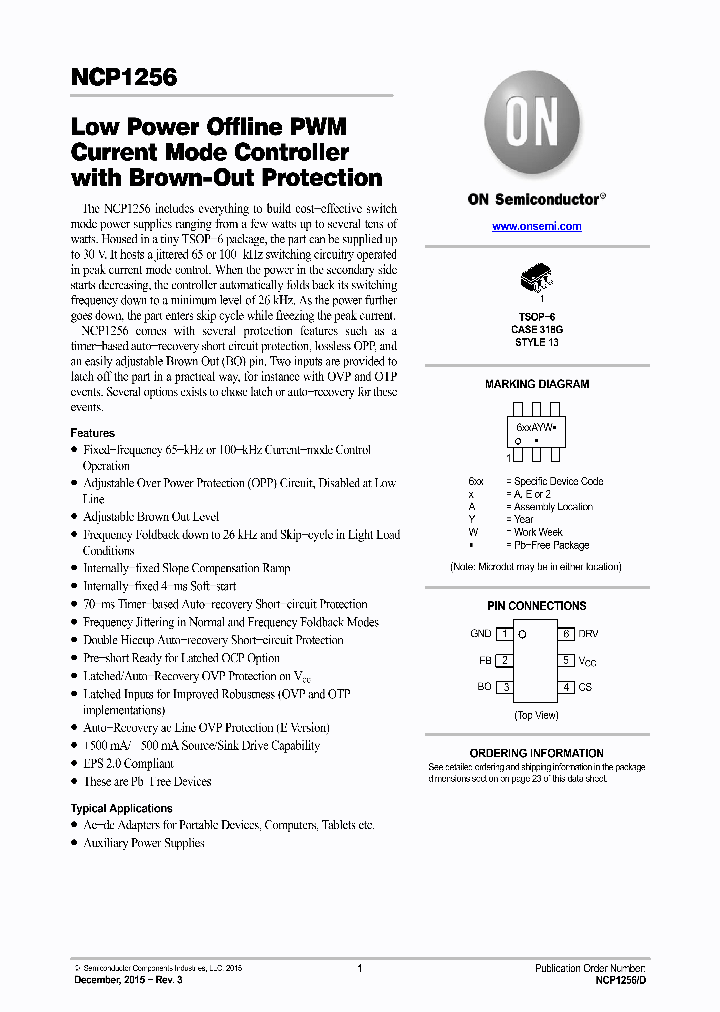 NCP1256ASN65T1G_8386447.PDF Datasheet