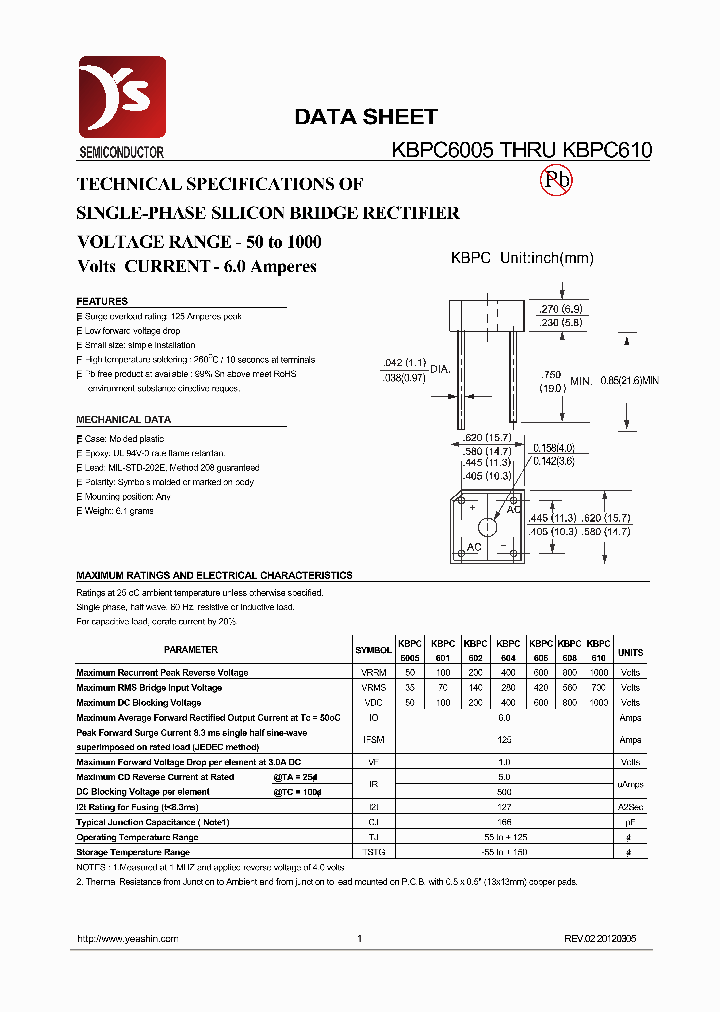 KBPC601_8386900.PDF Datasheet