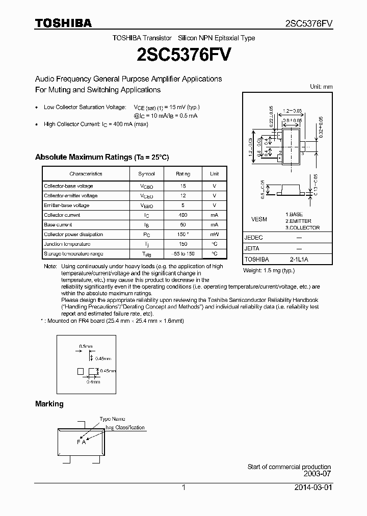 2SC5376FV_8388224.PDF Datasheet