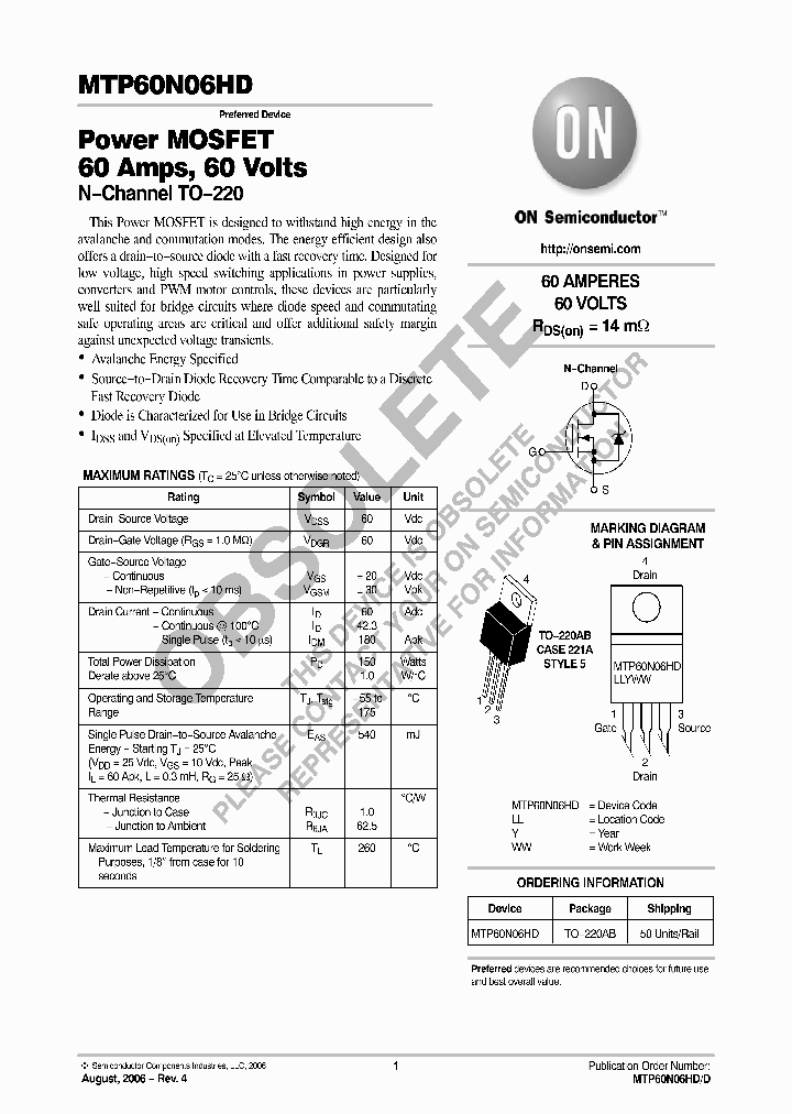 MTP60N06HD_8388345.PDF Datasheet