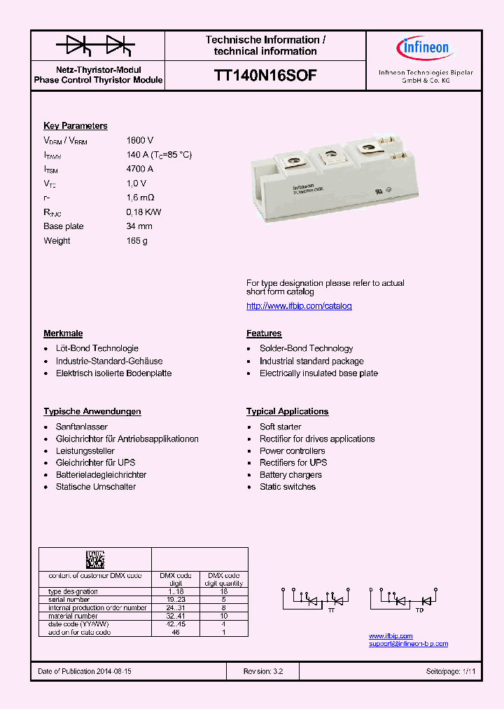 TT140N16SOF_8389539.PDF Datasheet