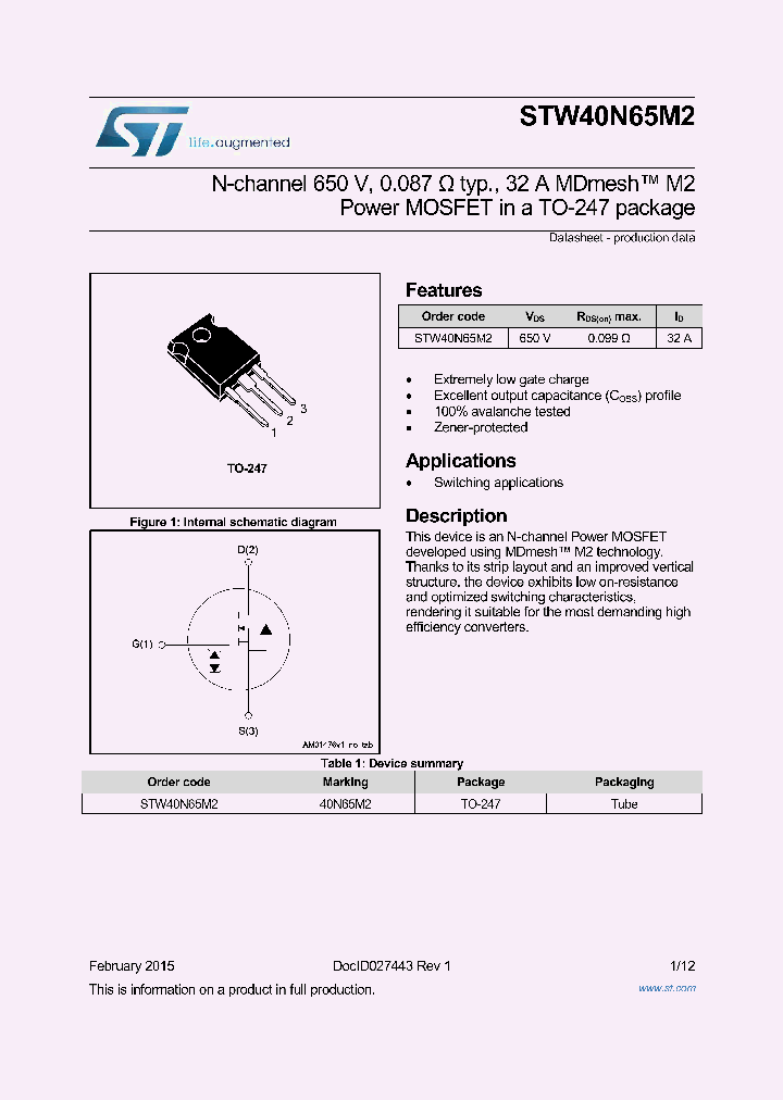 STW40N65M2_8394526.PDF Datasheet