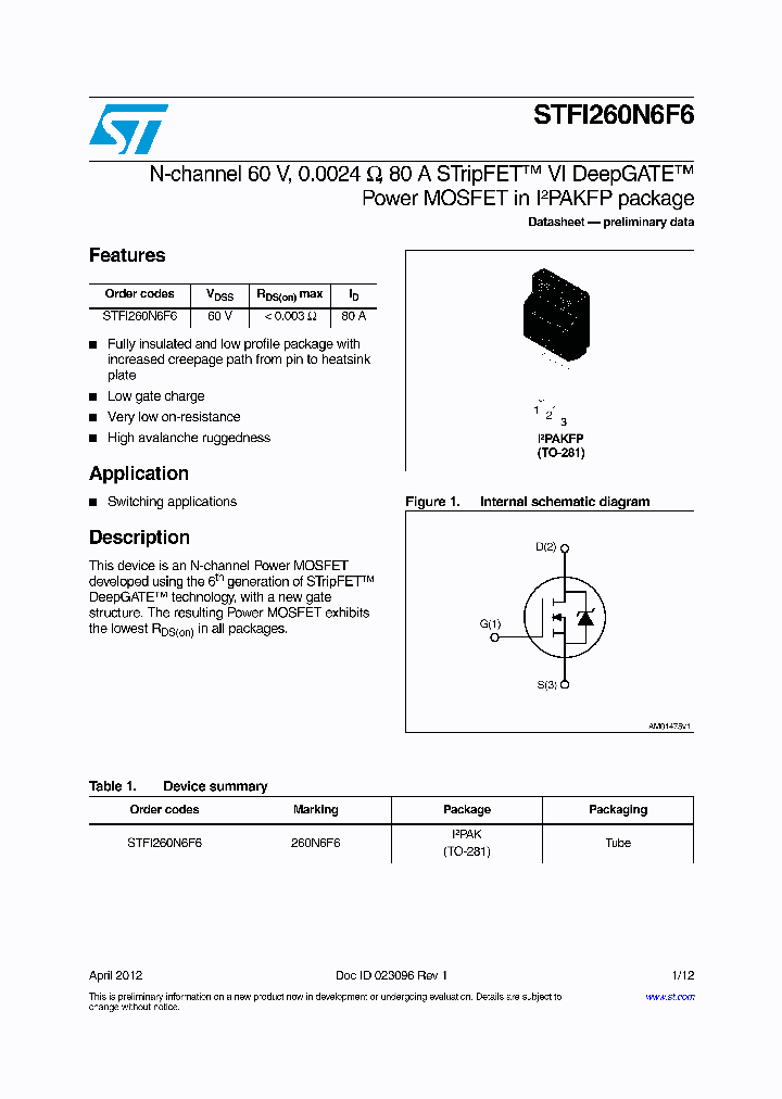 STFI260N6F6_8398985.PDF Datasheet