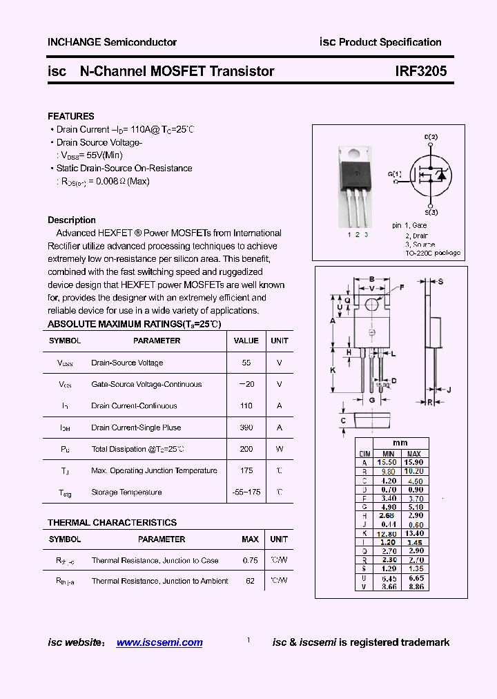 IRF3205_8407878.PDF Datasheet