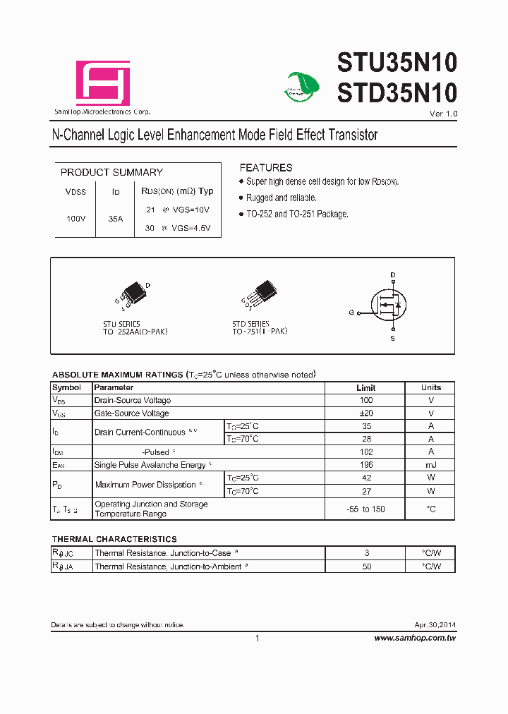 STUD35N10_8408603.PDF Datasheet