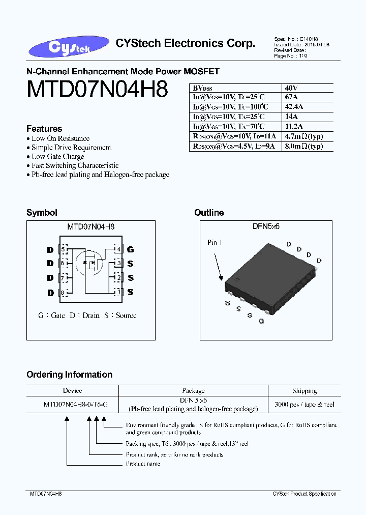 MTD07N04H8_8410053.PDF Datasheet