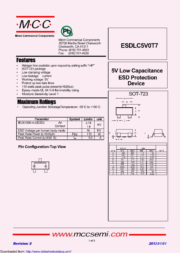 ESDLC5V0T7_8420536.PDF Datasheet