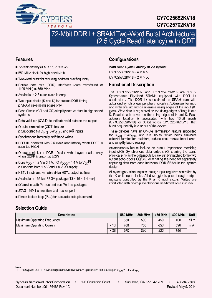 CY7C25682KV18-400BZXC_8420314.PDF Datasheet