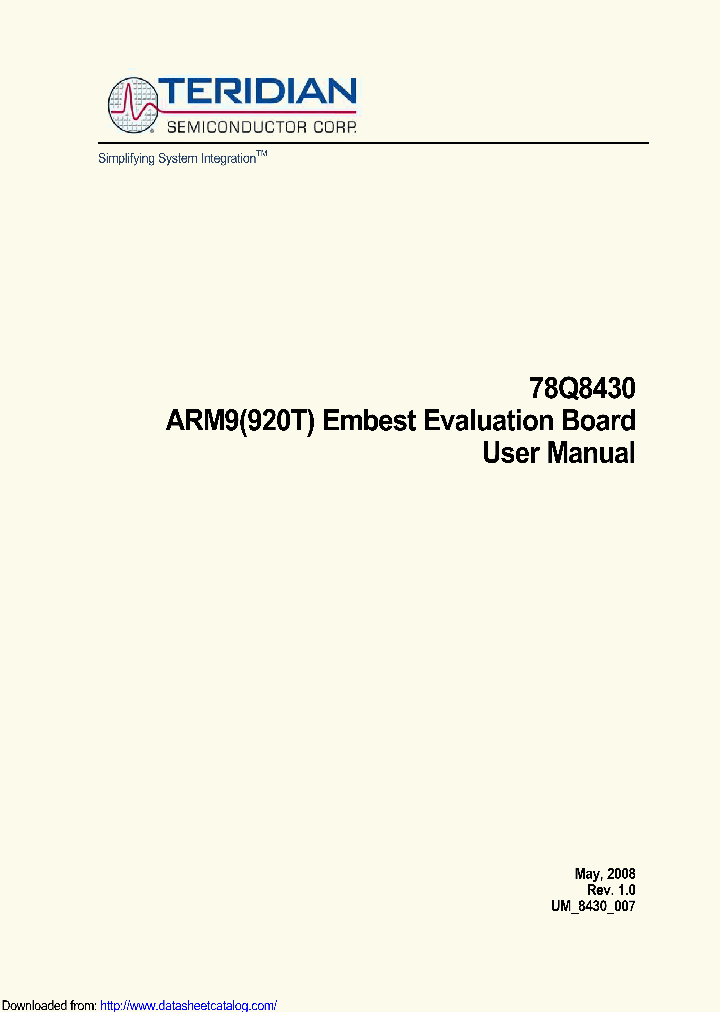 78Q8430-ARM9-EVM_8433374.PDF Datasheet