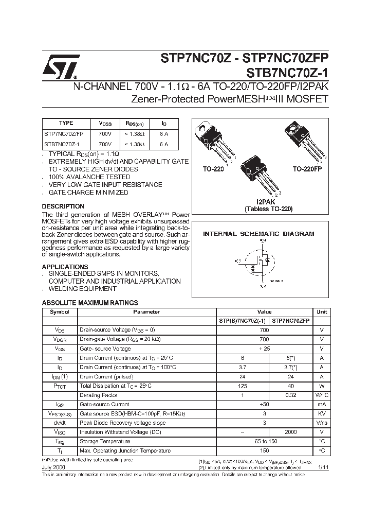 STB7NC70Z-1_8437913.PDF Datasheet