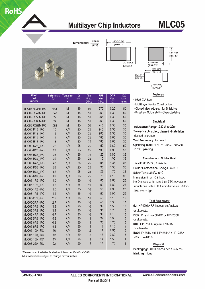 MLC05-1R0--RC_8446463.PDF Datasheet