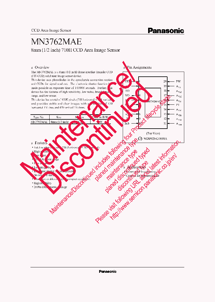 MN3762MAE_8452232.PDF Datasheet