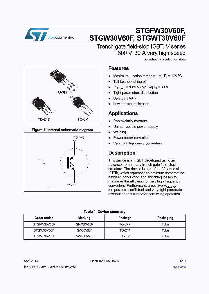 STGWT30V60F_8456224.PDF Datasheet