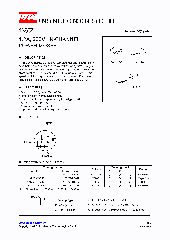 1N60ZL-T92-B_8462585.PDF Datasheet