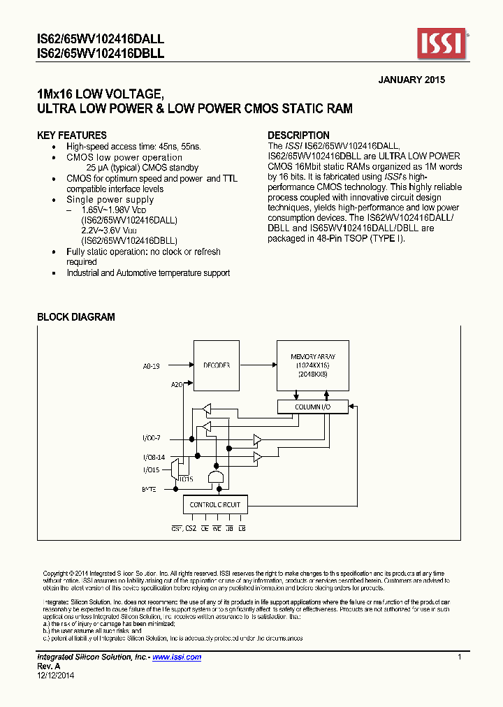 IS65WV102416DBLL_8470216.PDF Datasheet