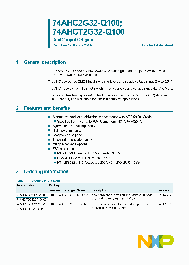 74AHC2G32DP-Q100_8481927.PDF Datasheet