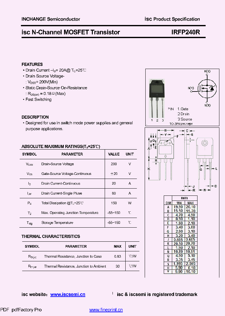 IRFP240R_8504131.PDF Datasheet