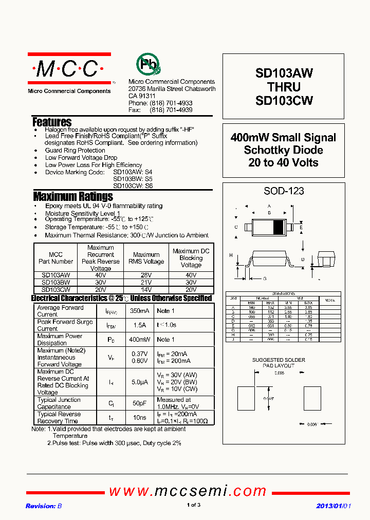 SD103AW-TP_8514948.PDF Datasheet