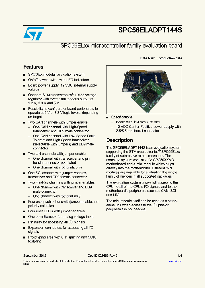 SPC56ELADPT144S_8516305.PDF Datasheet