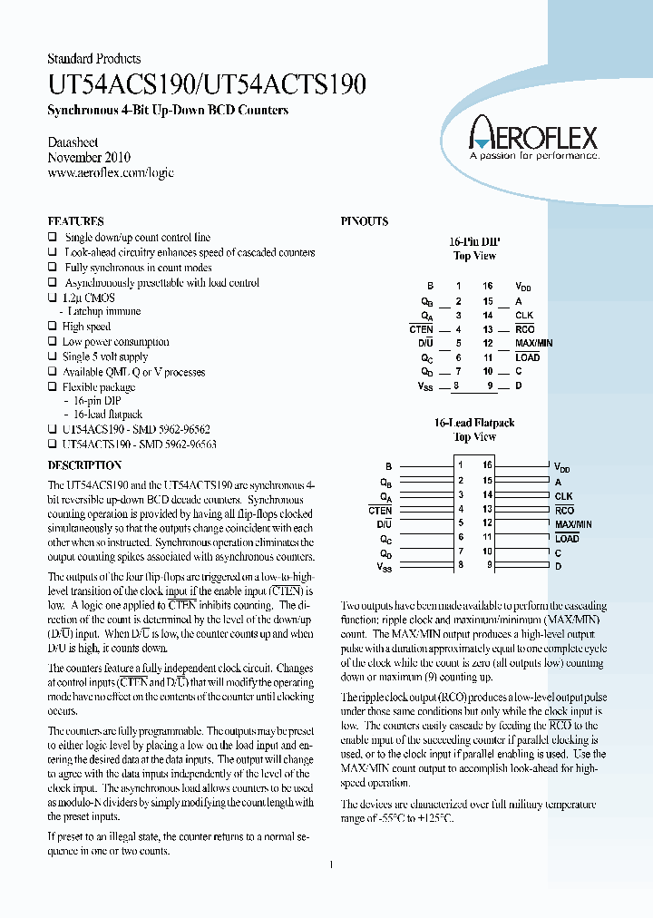 UT54ACTS190_8525628.PDF Datasheet