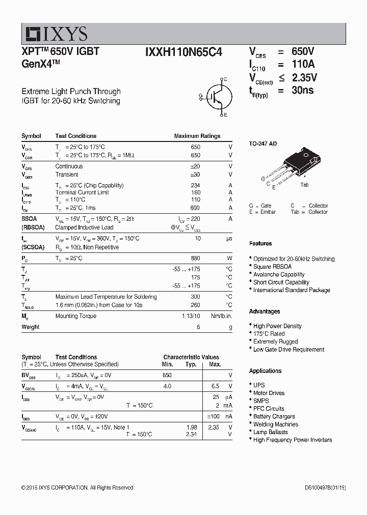 IXXH110N65C4_8533811.PDF Datasheet