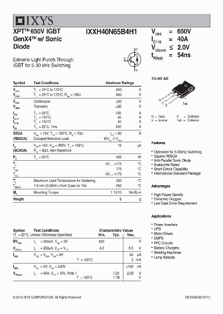 IXXH40N65B4H1_8533819.PDF Datasheet