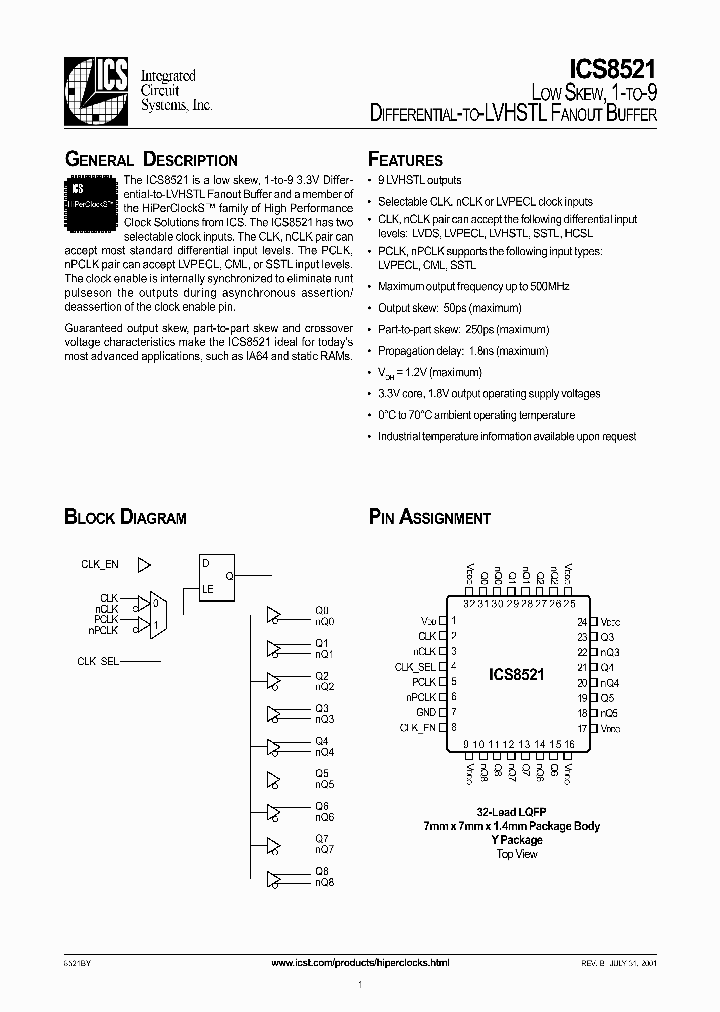 ICS8521_8538271.PDF Datasheet