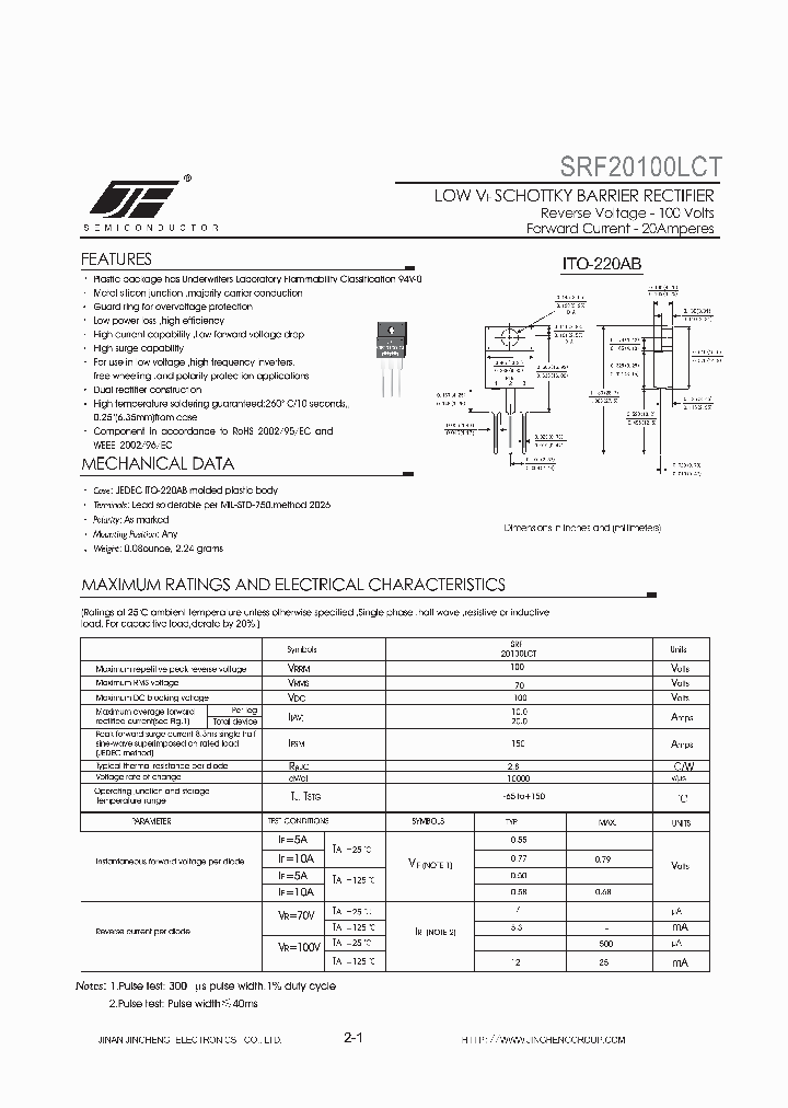 SRF20100LCT_8547412.PDF Datasheet