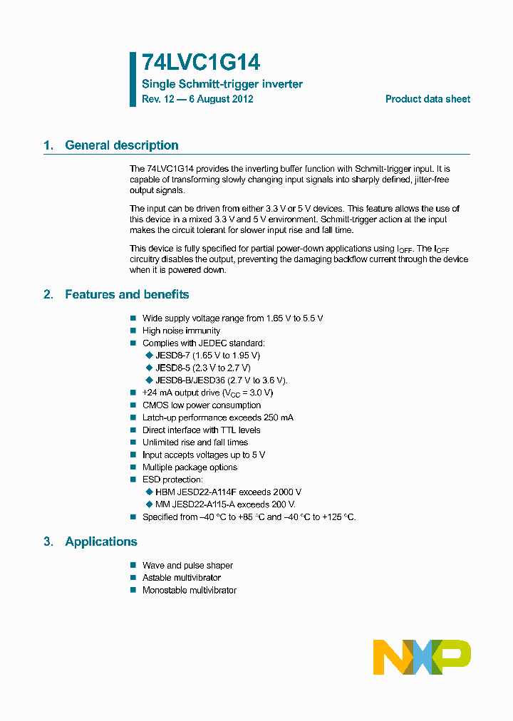 74LVC1G14GW125_8559399.PDF Datasheet