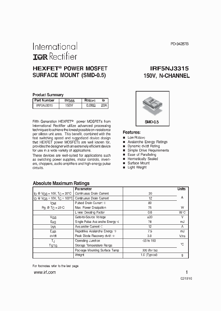 IRF5NJ3315-15_8565600.PDF Datasheet