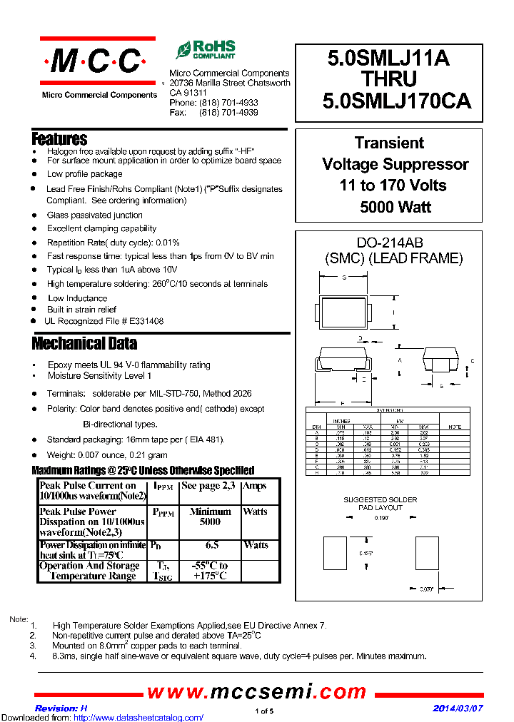 50SMLJ100CA_8568683.PDF Datasheet