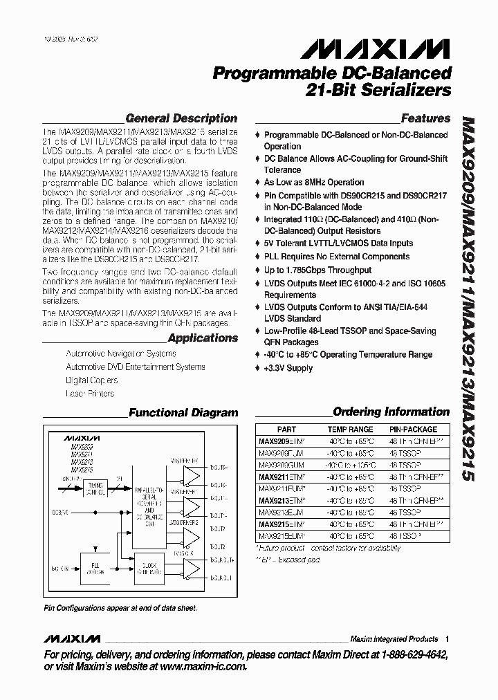 MAX9211EUM_8572973.PDF Datasheet